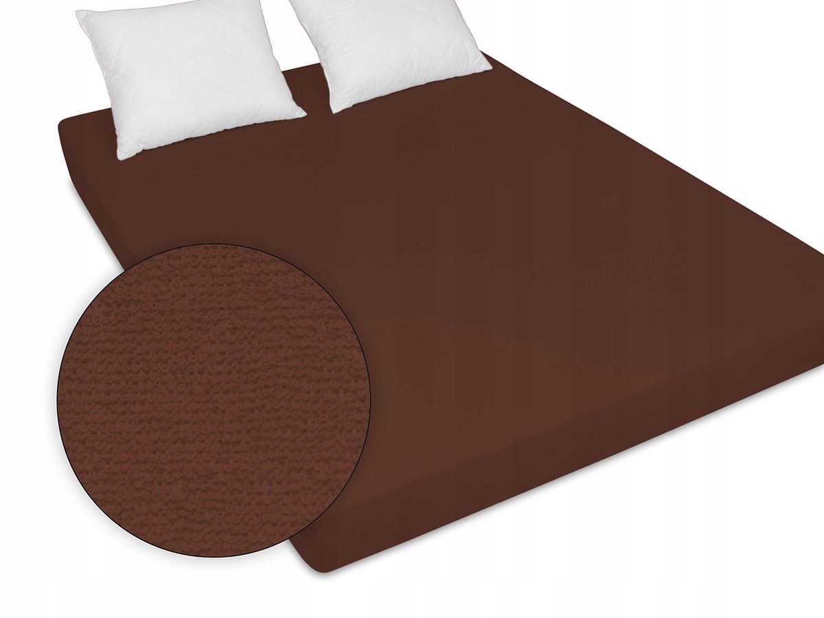 Frotte hoeslaken bruin 160x200 cm - Zacht en duurzaam