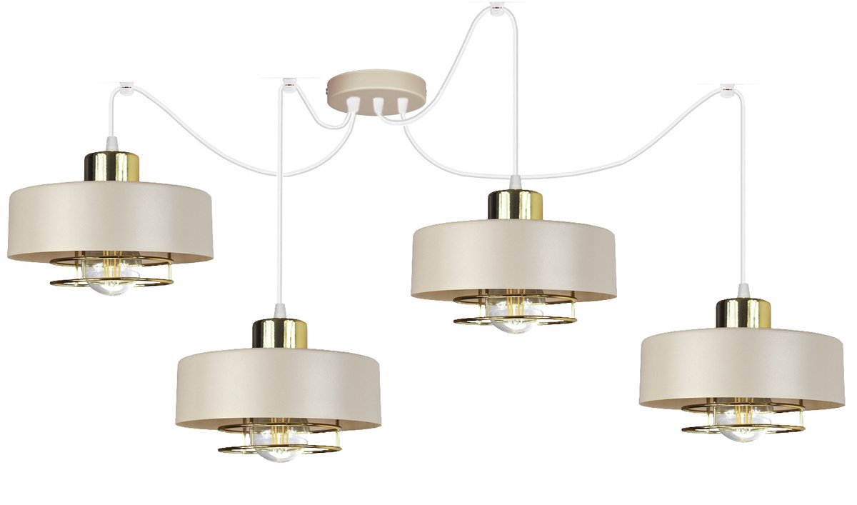 Loft Hanglamp SPIRO Beż - Stijlvolle plafondlamp met 4 lichtpunten