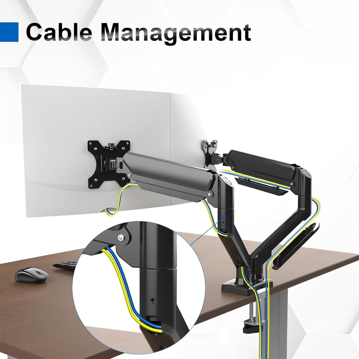 Candala Dubbele monitorarm - tot 32 inch - 18 kg - Zwart