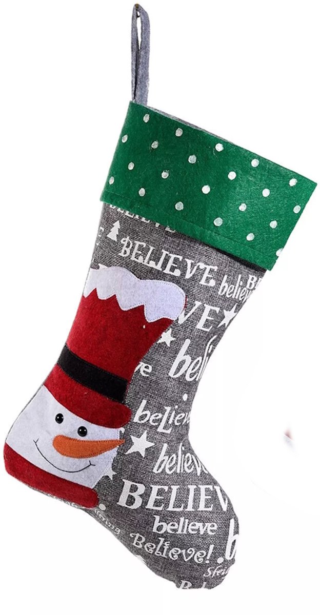 Kerstsok Sneeuwpop - 25 × 42,5 cm - Kerstsok om te vullen - Kerstdecoratie