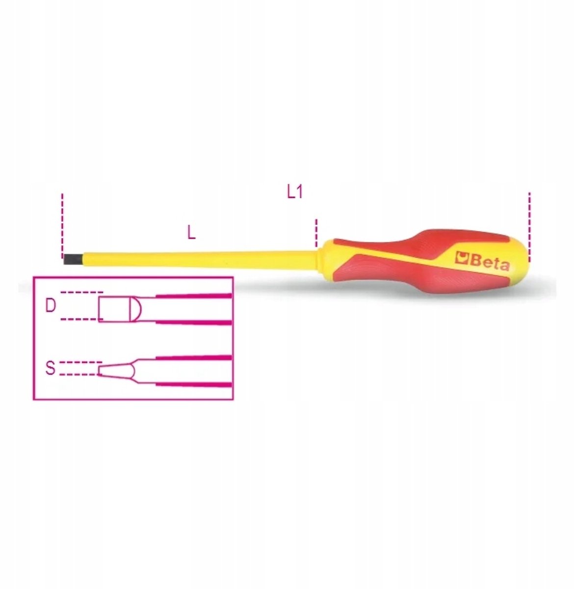 Beta plaat Schroevendraaier geïnstalleerd 1000V 4x100mm