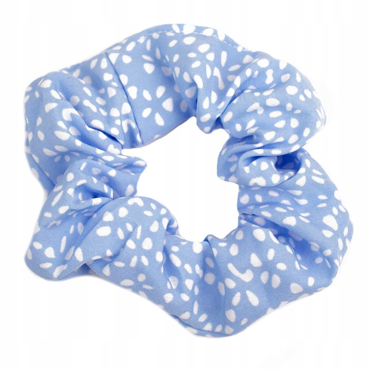 Scrunchie Haarband Blauw met Stippen - Zachte Stof
