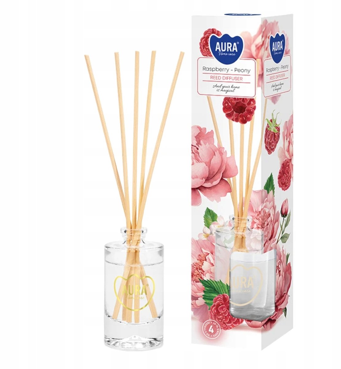 BISPOL Geur Diffusor Stokjes Framboos & Pioenroos - 45ml
