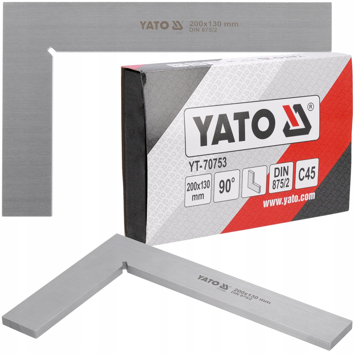 Yato Stalen Hoek 200x130mm DIN 875/II - Precisie Meten