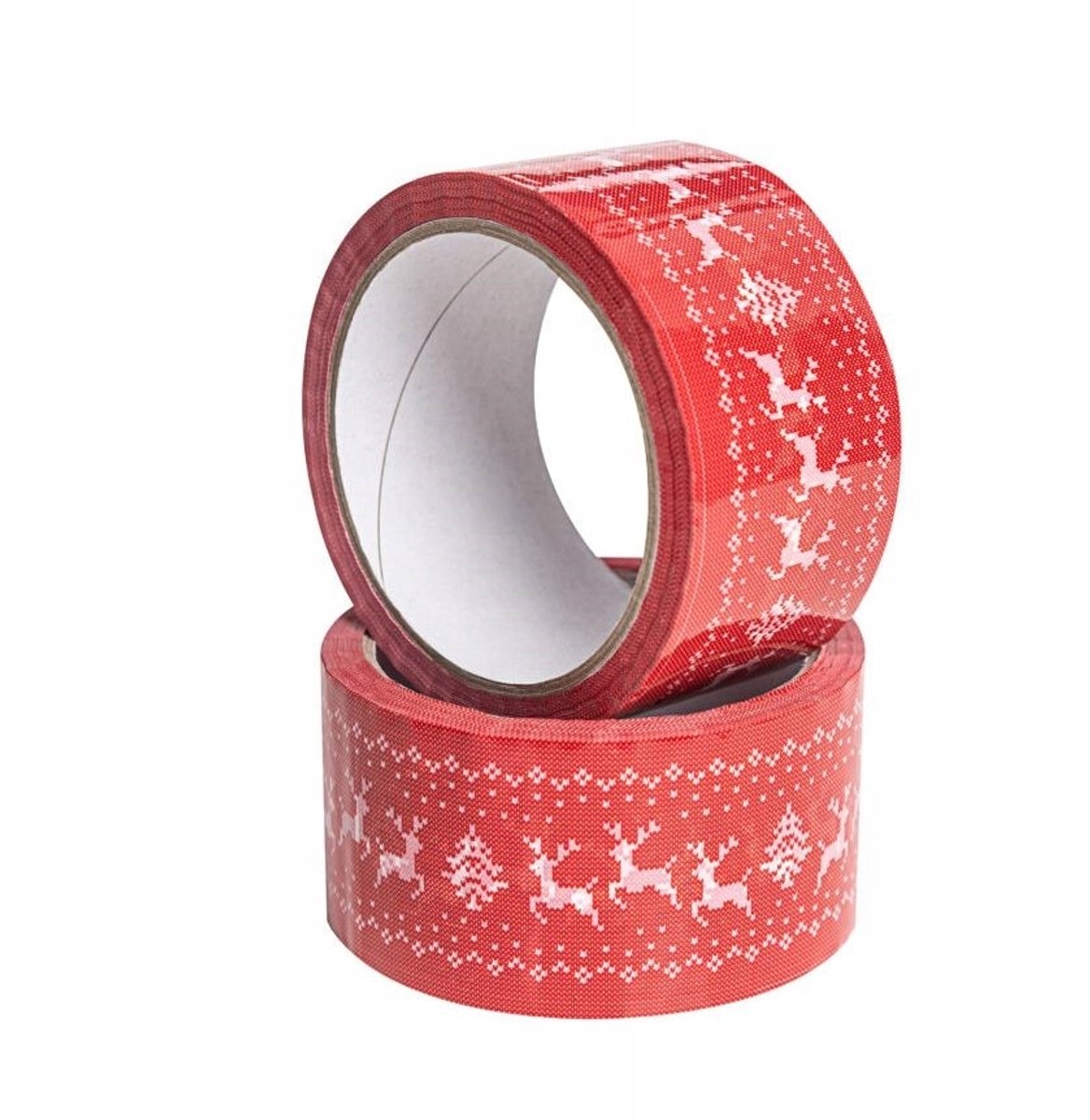 Kerst Inpaktape 50mm/60m Sterk Rood Herten Design - Cadeau Verpakking