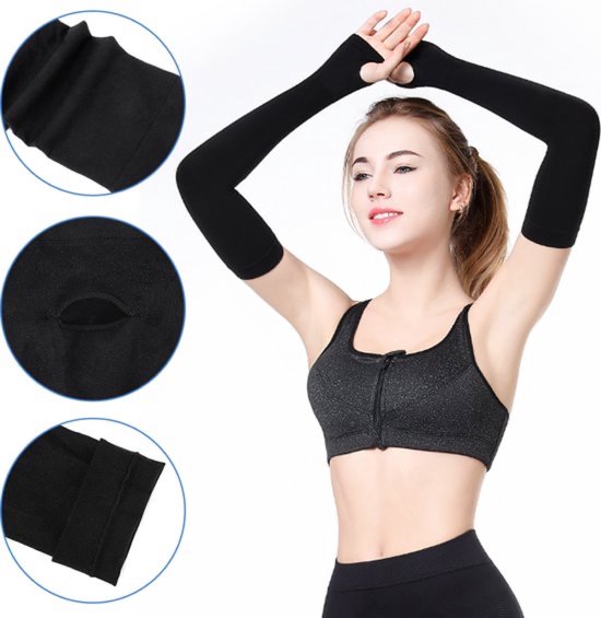3 Paar Compressie Arm Sleeves - Heren - Armstukken Wielrenen - Hardlopen Armwarmers - UV Bescherming - One Size — afbeelding 5