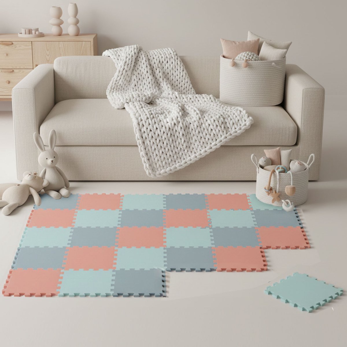 Van dag Één: 27-delige Baby Puzzel Speelmat - 30x30 EVA Schuim Kruipmat Vloermat Speeltapijt Kind