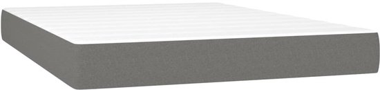 vidaXL - Boxspring - met - matras - stof - donkergrijs - 140x190 - cm