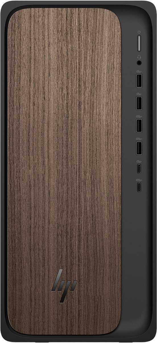 HP OmniDesk Desktop AI M03-0772nd Intel Core Ultra 7 265 16 GB DDR5-SDRAM 1 TB SSD Windows 11 Home Tower PC AI PC Zwart, Hout