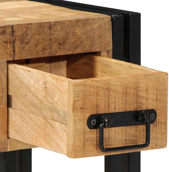 vidaXL - Bijzettafel - Bruin - en - Zwart - 30 - x - 30 - x - 40 - cm - Massief - Mango - Hout
