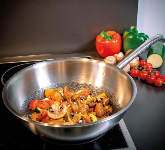 De Buyer Wokpan - Mineral B Element - 2 handvaten - 32 cm - zonder anti-aanbaklaag
