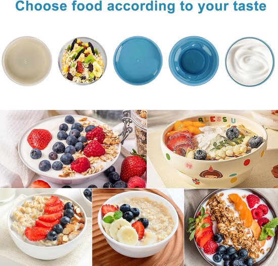 Yoghurt beker to go - Mueslibeker 2-in-1 520ml + 250ml - Dubbellaagse Lekvrije Beker - Met Lepel En Isolatie - Voor School Werk Reizen Ontbijt En Lunch - Blauwe Herbruikbare Lunchbeker - Handig Voor Onderweg - Vaatwasserbestendig — afbeelding 4
