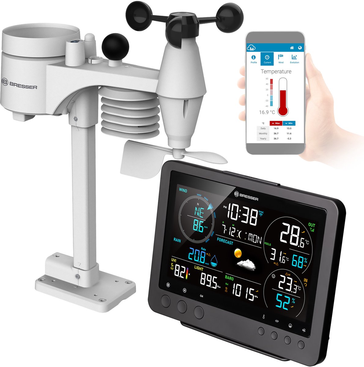 Bresser Weerstation - Bise - 8-in-1 weerstation - Wifi