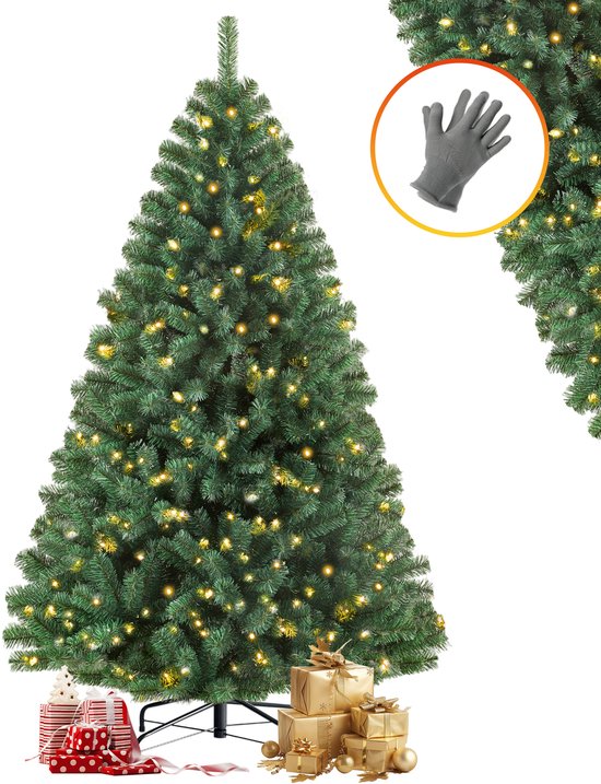 Leawin Kunstkerstboom 185 cm - Brandveilig PVC - 919 Takpunten - Met LED Verlichting - 8 Lichtmodi - Duurzaam, Herbruikbaar, Natuurlijke Look