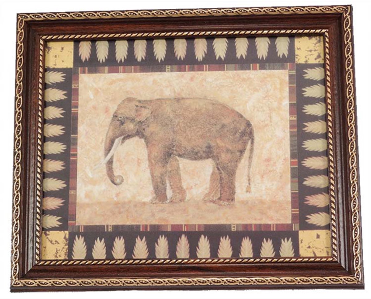 Olifant schilderij 24 cm x 29 cm