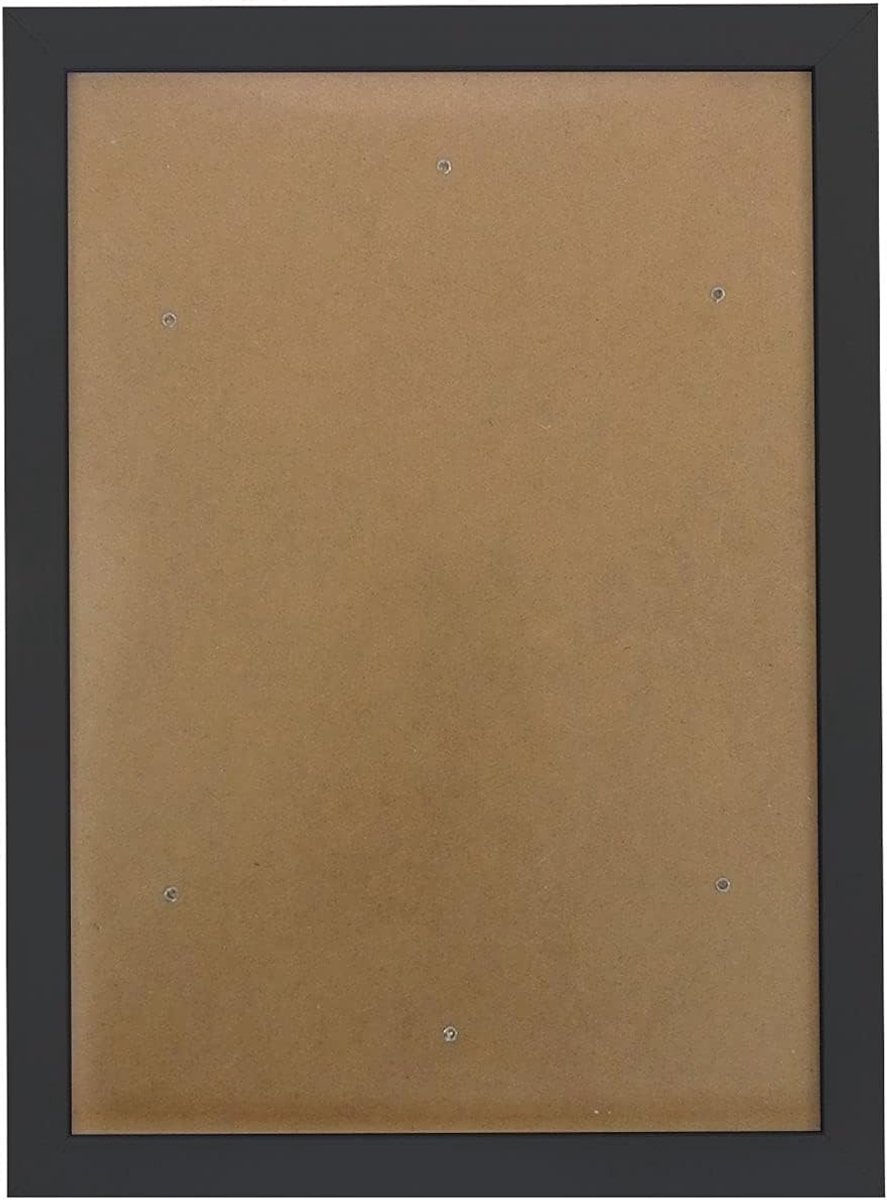 Famanu Zwarte fotolijst 25x35 cm met plexiglas, haken voor wandmontage black