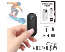 Mini Action Camera 1080P Bodycam Mini-Sportcamera Mini WiFi-actiecamera, IP68 Waterdicht tot 30 Meter, 120° Groothoeklens, Mini POV-Vlogcamera, 800 mAh Batterij, Draagbare Camera Voor Motor-/fiets-/ski-/huisdierhelmen, Compacte Dashcam (Zwart)