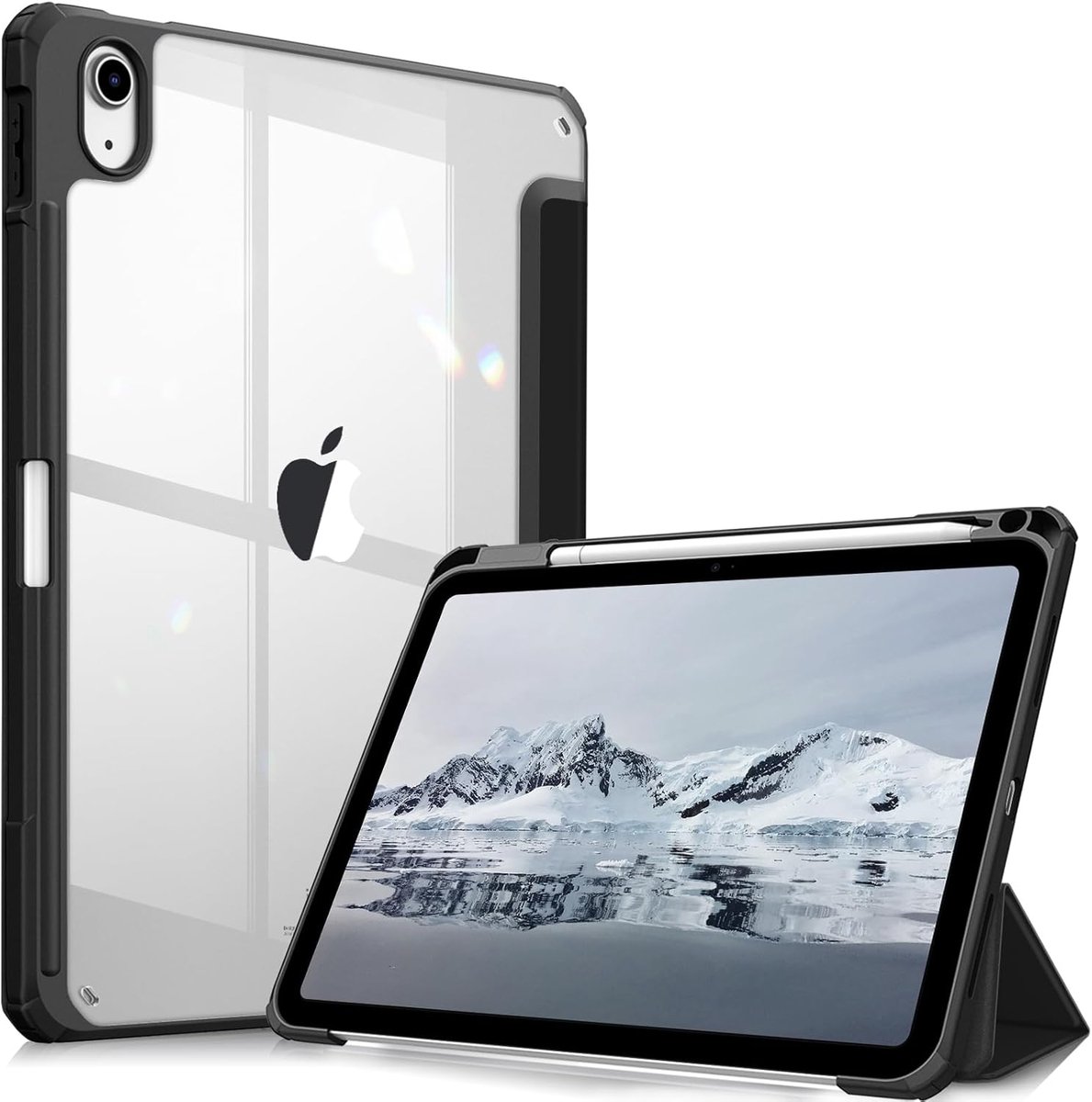 Zandarix Geschikt voor Apple iPad A16 (2025) - Book Case - Automatische Slaap/Waak Functie - Ingebouwde Potloodhouder - Tablethoes - Zwart