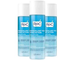 RoC Double Action Eye Make-up Remover - 3 x 125 ml - Voordeelverpakking