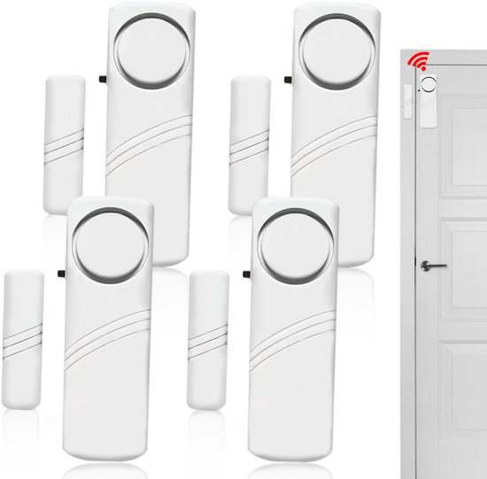 Ynkkvre – raamalarm – deuralarm zelfklevend – 4 stuks mini