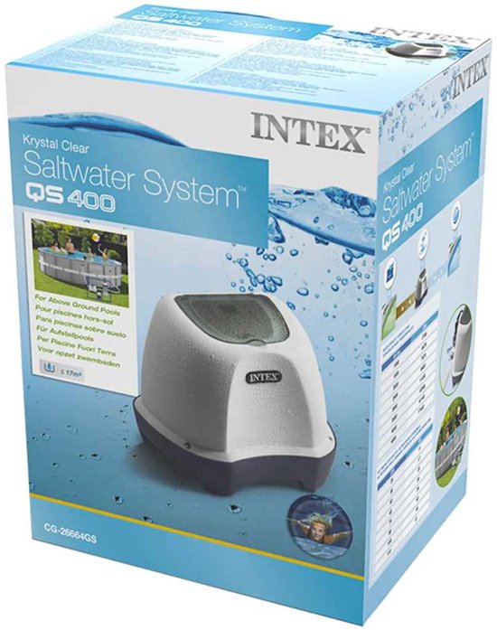 Krystal clear zoutwatersysteem Qs400 zwembad Intex Krystal clear zoutwatersysteem Qs400 zwembad Intex