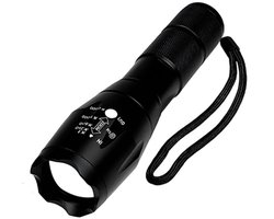 Zaklamp op Batterijen - Krachtige Militaire Zaklamp LED 10W - Ideaal voor Noodpakket voor Thuis 72 uur - Denk Vooruit - Zoom in Functie met 5 Standen - Luume - Zwart