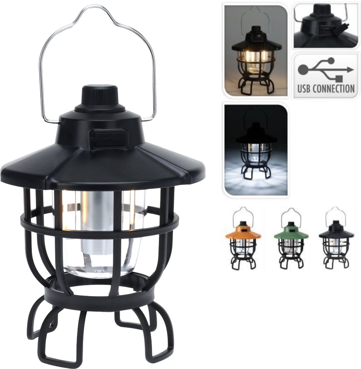 Redcliffs Campinglamp – Oplaadbaar – 3 Lichtstanden – Met Ophangbeugel - 1200mAh