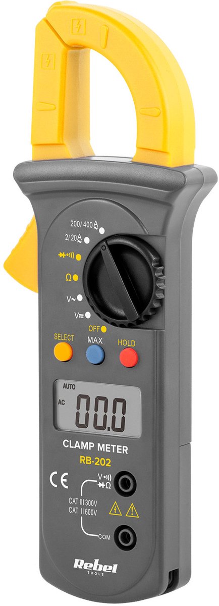 Rebel - stroomtang - stroomtangmeter - DC AC spanning, AC stroom, weerstand, RB-202