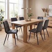 Homestyle4u Eettafel - 120x80 cm - Keukentafel - Uitschuifbare - Tafel - Houten - Natuur