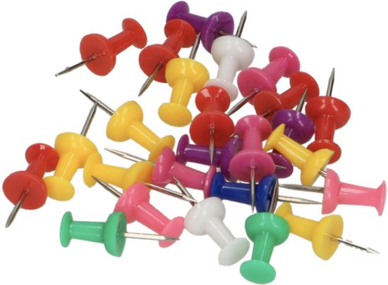 Punaises | Punaises Couleurs mélangées | Emballage blister 24 pièces | Pour Tableau de liège & Tableau blanc