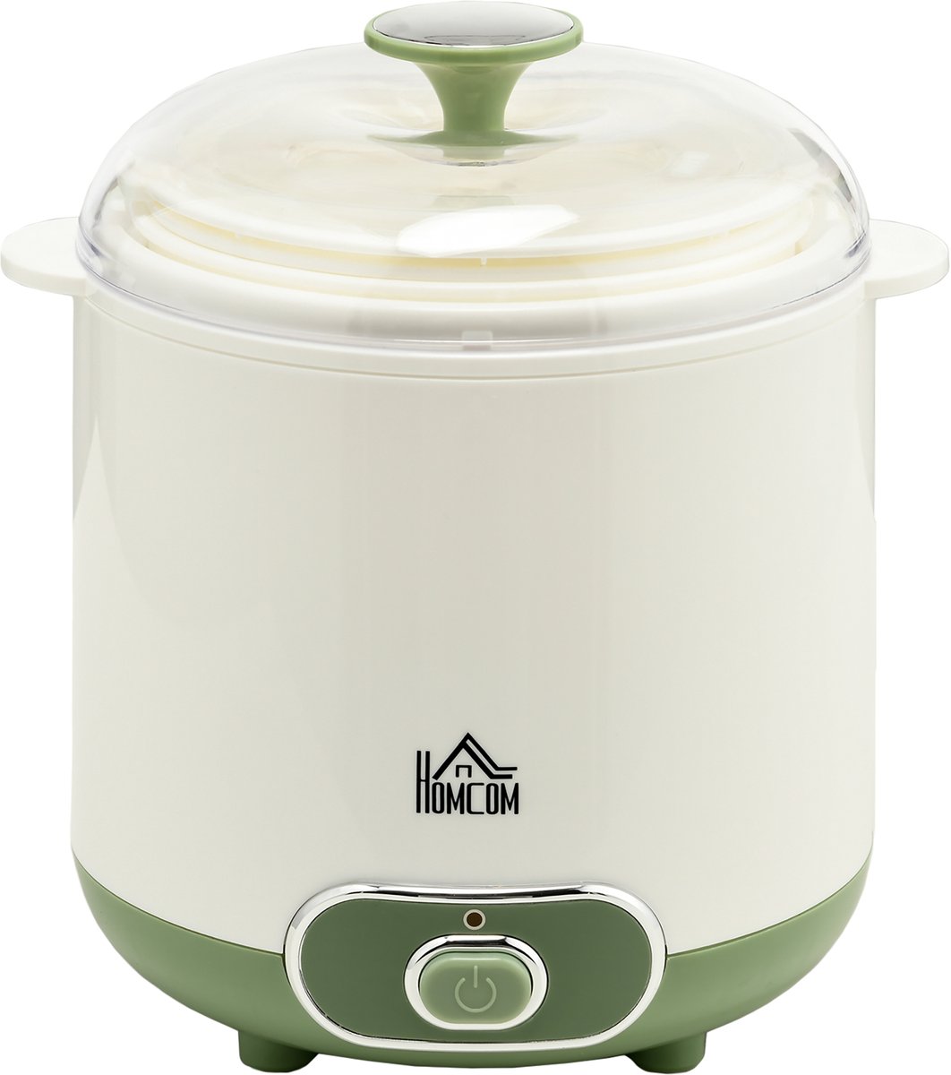 HOMCOM yoghurtmaker - met accessoires - antislipvoeten - wit