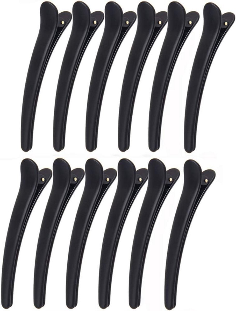 Professionele Krokodillen Haarclips Zwart voor Dames en Heren - 12 Stuks