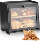 VEVOR Boîte à pain double couche Boîte à pain de comptoir Conteneur à pain Zwart