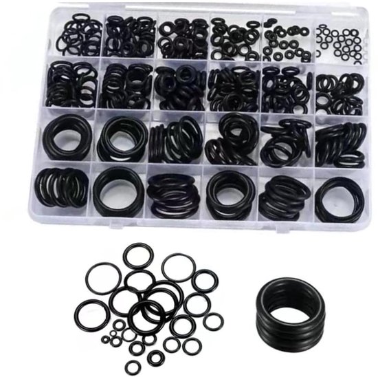 O Ringen Merlin O-ring set zwart rubber | 360 stuks afdichtingsringen assortiment ...