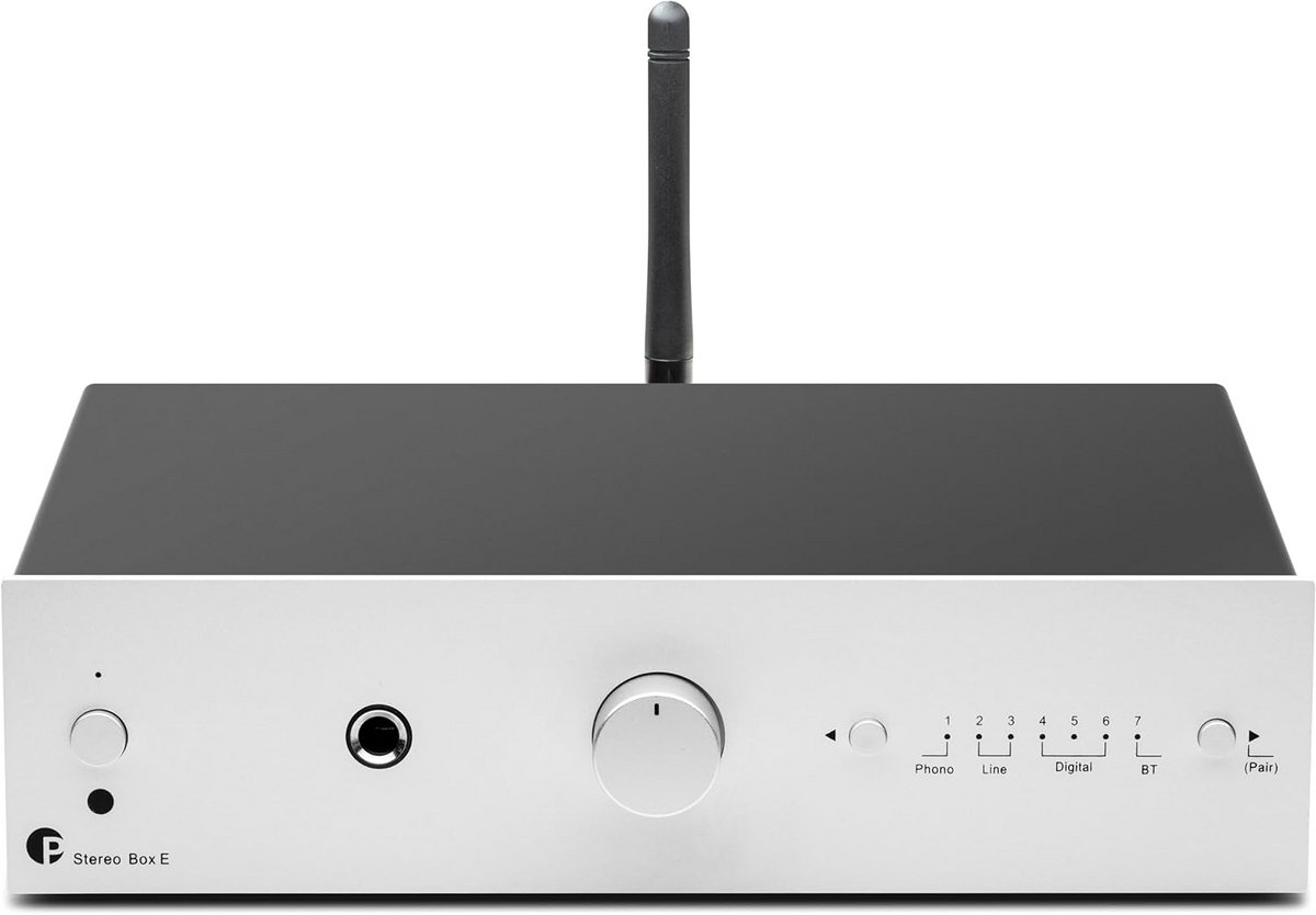 Krachtige Stereo Versterker met AptX HD Bluetooth en 7 Ingangen - Zilver