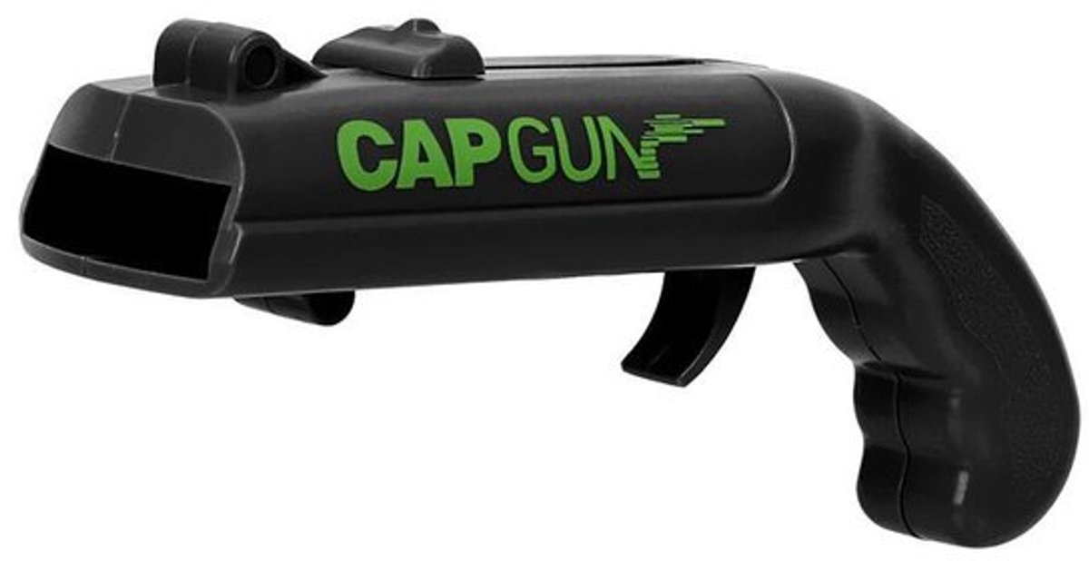 Capgun Zwart - Bierdopschieter - Bieropener - Feest