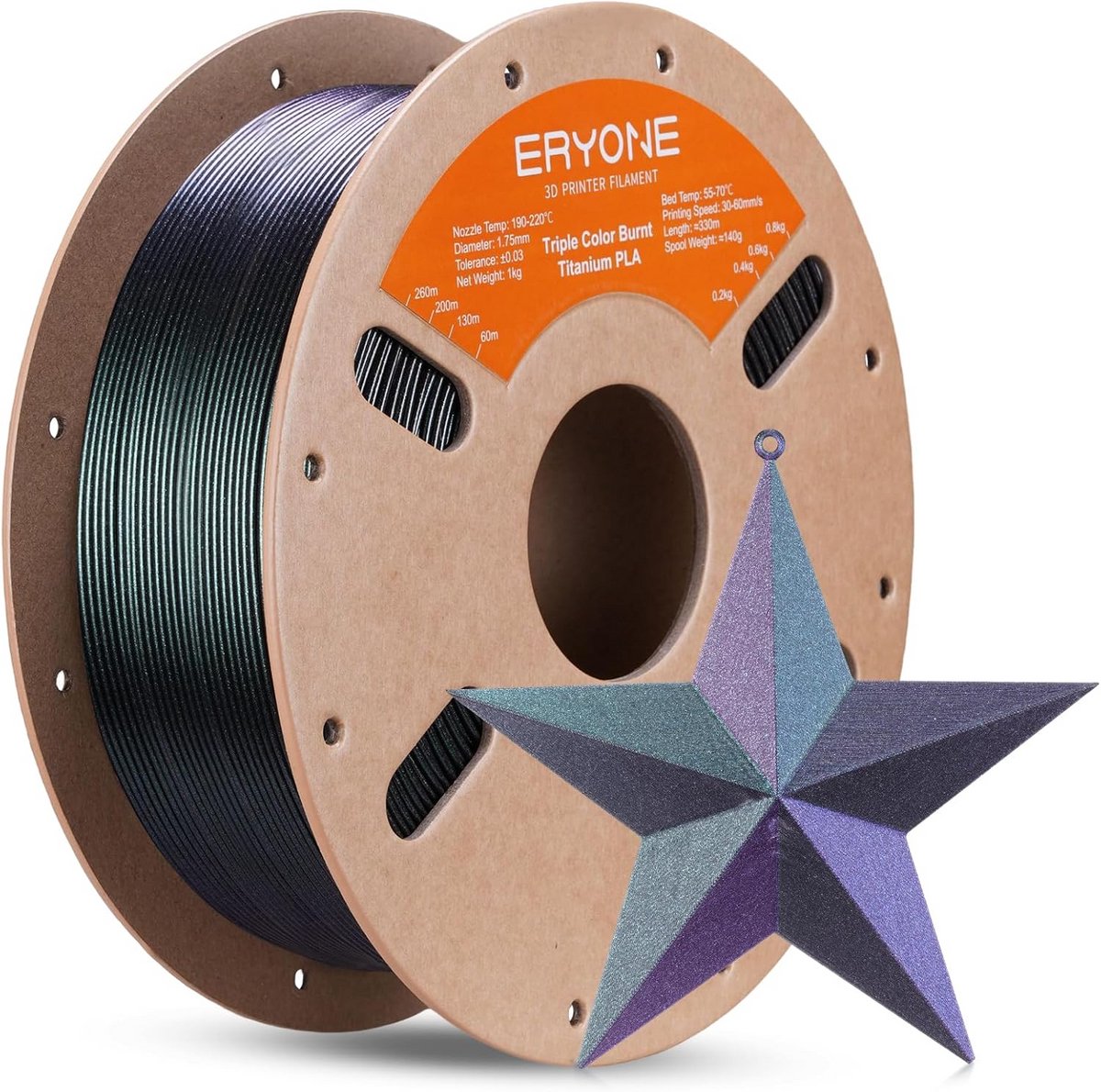 Glitter PLA 3D Printer Filament 1.75mm 1kg Veelkleurig Brons Titanium