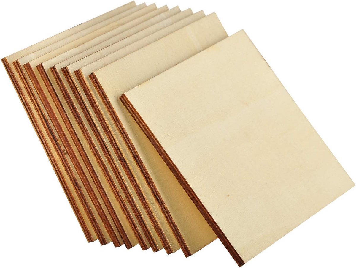 26 Stuks Dikke Vierkante Houten Platen 15x15 cm voor DIY en Handwerk