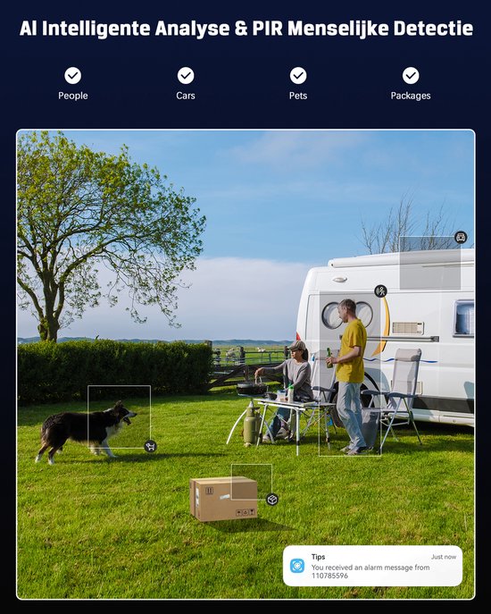 COCOCAM 4G LTE Buitencamera - Zonnepaneel - Tweerichtingsspraak - Incl. SIM - 2K Kleur Nachtzicht - Geen WiFi Nodig - Werkt met Alexa Beveiligingscamera — afbeelding 3