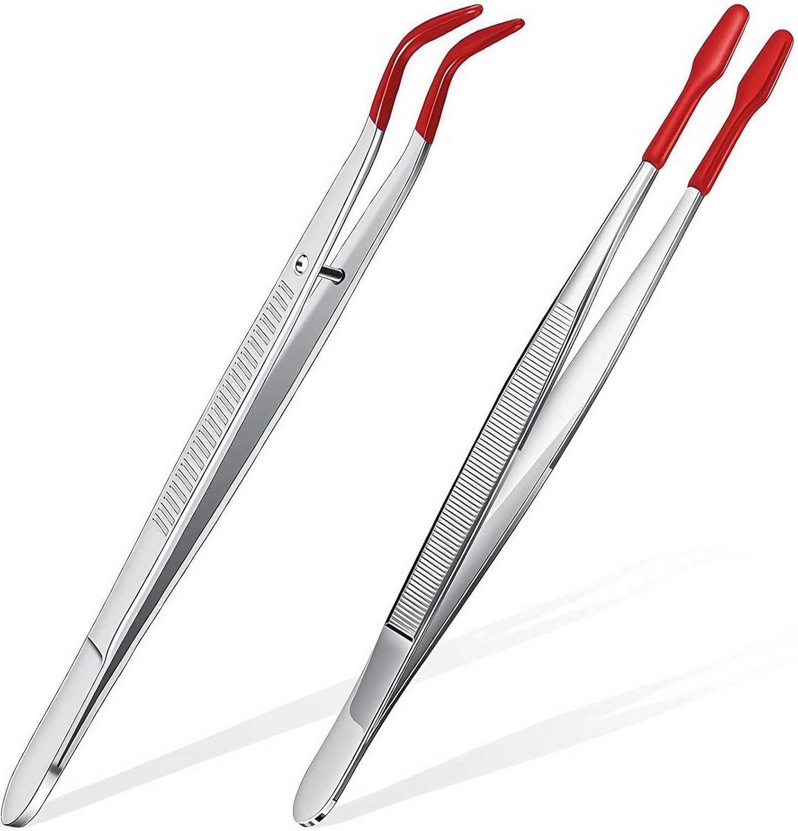 2 Stuks Hobby Pincetten met Rubberen Tip voor Ambachten en Sieraden