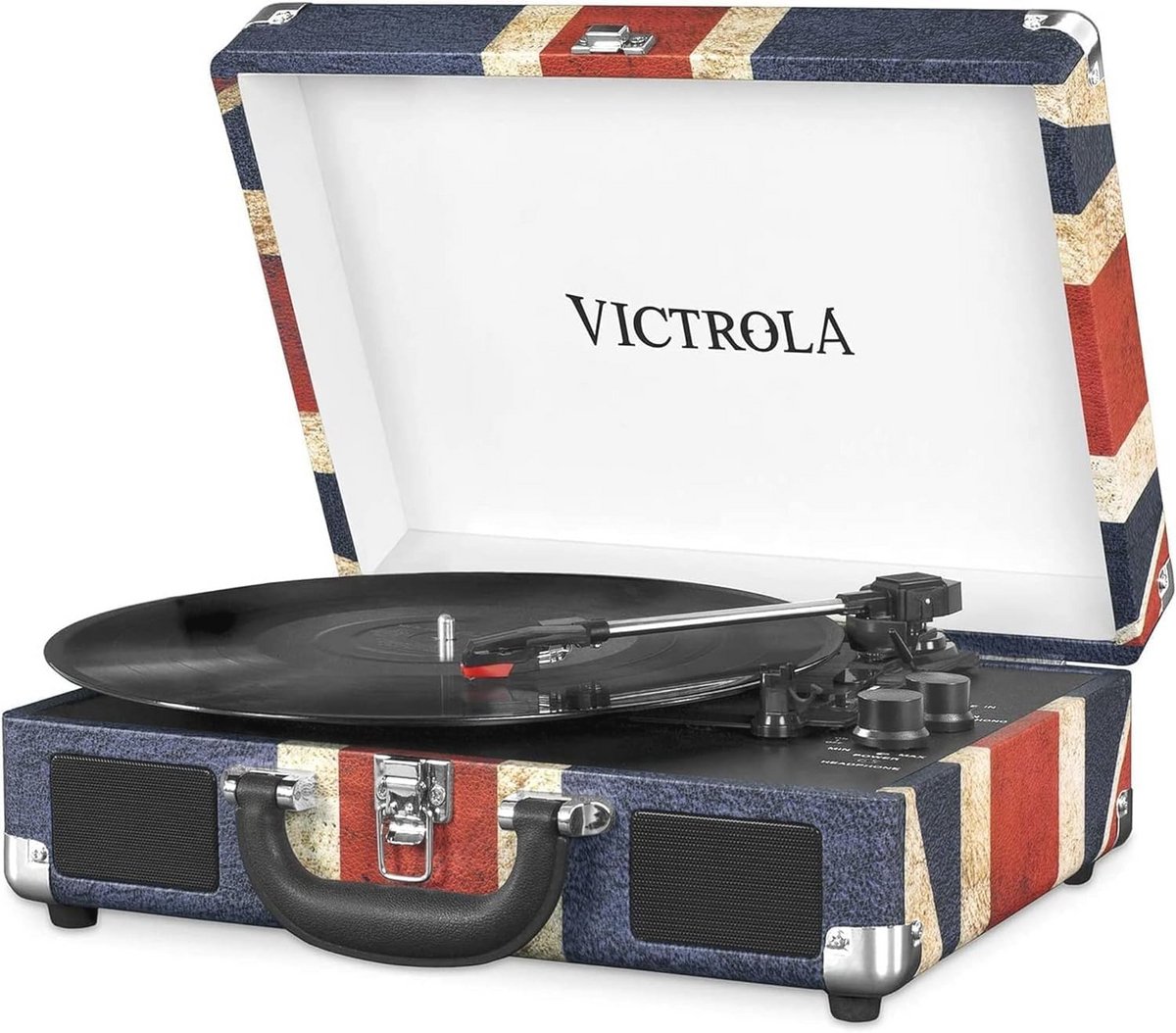 Draaitafel Vintage Koffer met Bluetooth - Draadloze Platenspeler voor Vinyl