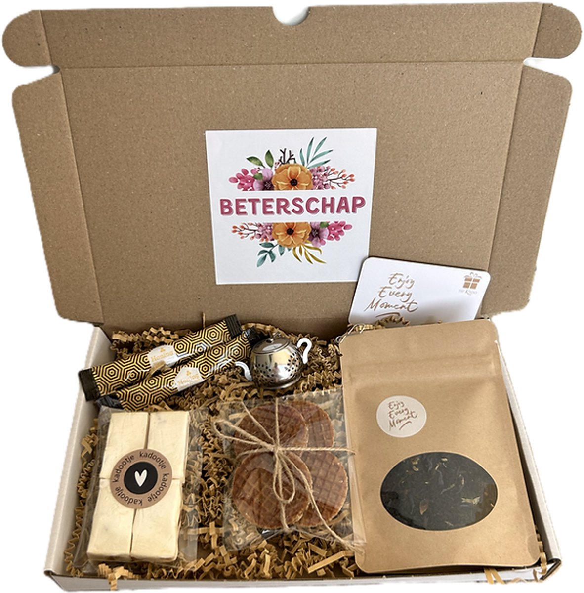 Beterschap thee brievenbus cadeau - sterkte - thee - noga - honing