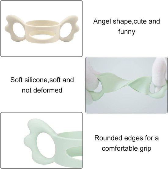 Siliconen Babyfles Handgrepen - Babyfles Houder - Ergonomisch Design - Meer dan 5 cm Buitendiameter - 2 Stuks - Voor Kleine Handjes - Universeel Geschikt - Diverse Kleuren — afbeelding 4