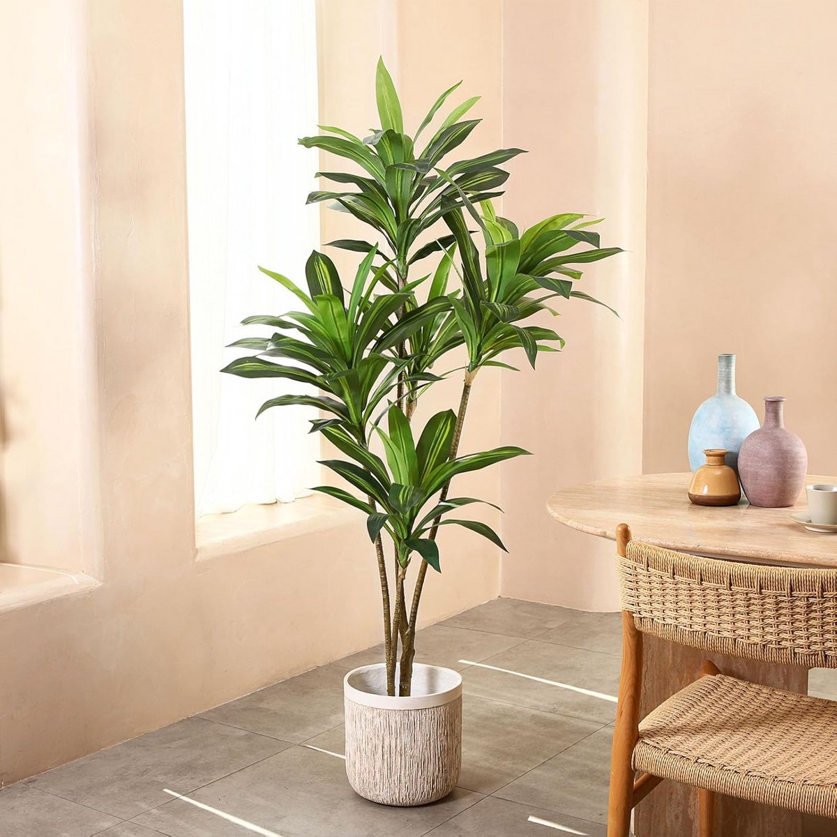Artificial Dragon Tree 150 cm - Kunstplanten voor Binnen en Buiten - Onderhoudsvrije Tropische Decoratie