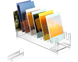 12-laags acryl displayrek voor wenskaarten - displayrek voor stickers - opbergrek voor wenskaarten - transparant - draagbaar opbergrek voor ansichtkaarten - geschikt voor toonbanken, bureaus, ansichtkaarten, onderzetters, brochures, enz