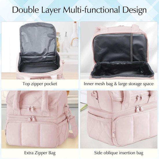 Lunchtas - Geïsoleerde Lunchtas Voor Mannen En Vrouwen - Koeltas - Zachte Lunchtas - Roze - Voor Werk, Picknicks En Reizen van Weekender Pro — afbeelding 2