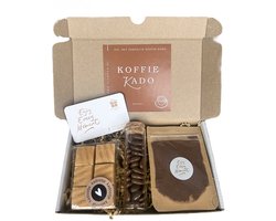 Mini brievenbus koffiecadeau met fudge en mokkaboontjes
