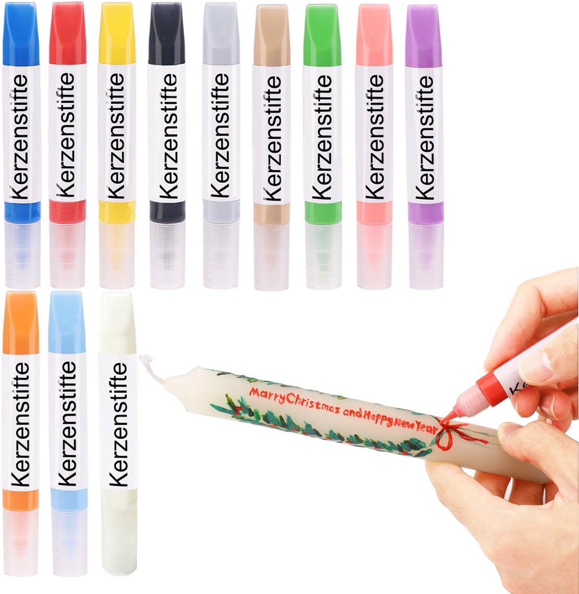 Set van 12 kleuren kaarsenstiften voor creatief versieren