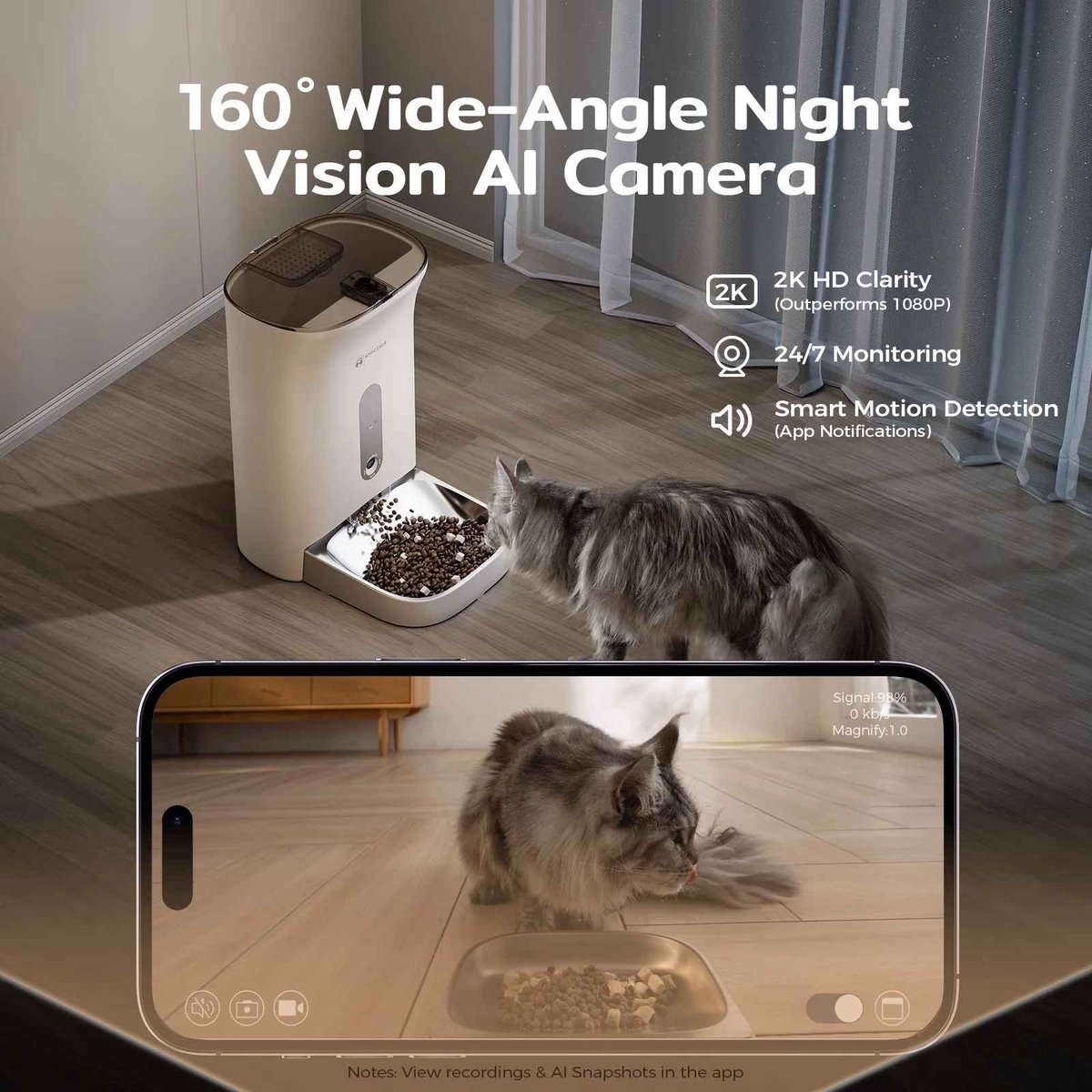 De Warenloods Automatische Voerbak Kat met Spraakfunctie - afbeelding 2