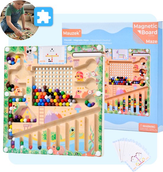 Mauzek magnetisch doolhof – montessori speelgoed – houten